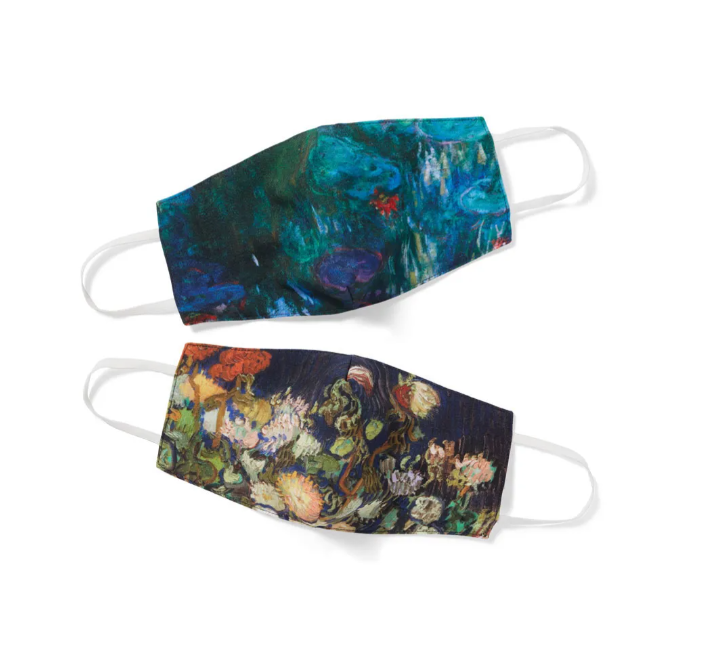 The Floral Impressions face mask set from the Met, featuring two creative face masks with floral art from Monet and van Gogh. 