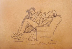 A sketch by Edward Hopper depicting his frustration with Jo. COURTESY ARTHAYER R. SANBORN HOPPER COLLECTION TRUST