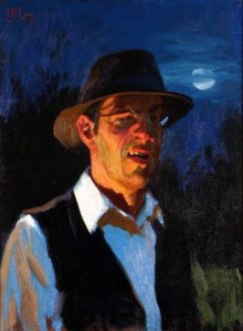 "Self Portrait with Moon," by Norman Long. BlindArt Collection.