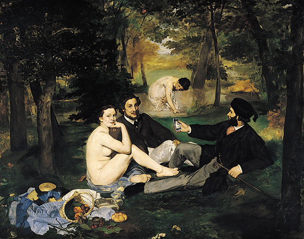 A 21st-century reinterpretation of "Luncheon on the Grass" by Edouard Manet. Image created by Kim Dong-Kyu. Click to see more!