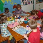 children working on Art Docent Program projects