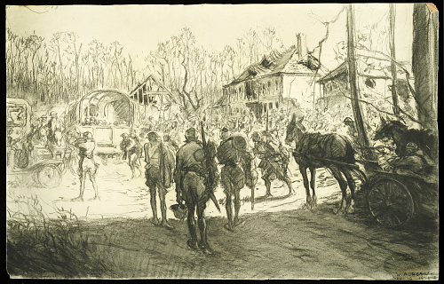 "American Soldiers on the March," by Wallace Morgan. Photo courtesy Smithsonian Institute.