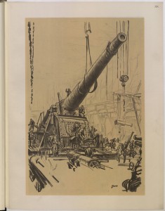 "Mounting a Great Gun," by Belgian artist Muirhead Bone. Photo courtesy British Library.