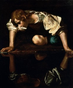 Caravaggio, "Narcissus," 1597-99, c/o wikimedia