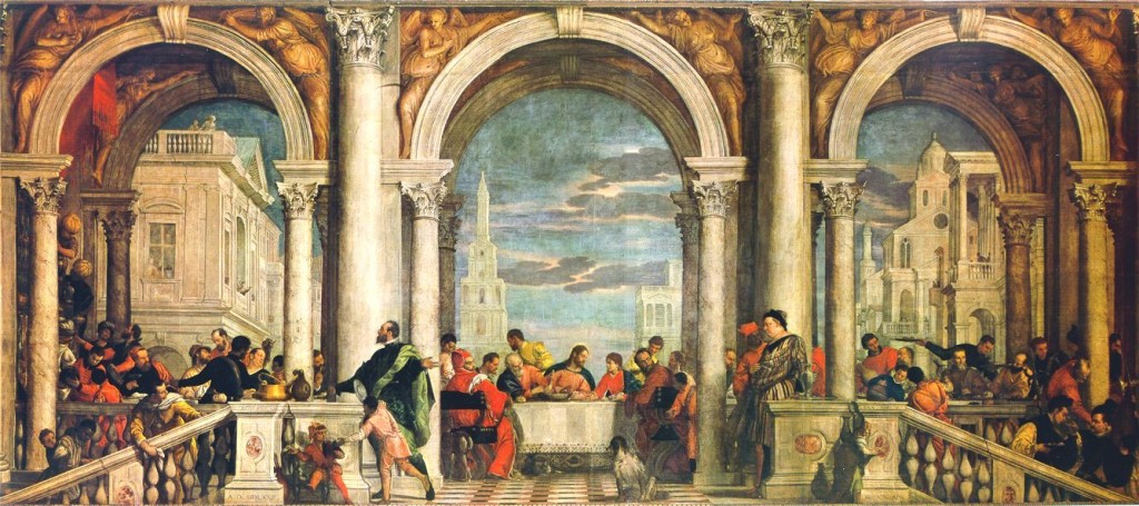 Veronese's "Feast in the House of Levi," originally a Last Supper painting, 1573. c/o wikipedia