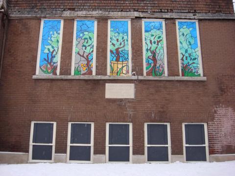 A Toepfer artistic board-up in Minneapolis ("Gethsemanie Garden"). Image c/o Chris Toepfer and The Neighborhood Foundation