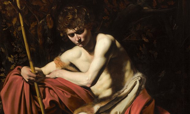 Caravaggio's St. John the Baptist in the Wilderness is featured in the National Gallery's Beyond Caravaggio. Image by Jamison Miller. Image c/o The Nelson Atkins Museum of Art Kansas City, The Guardian.