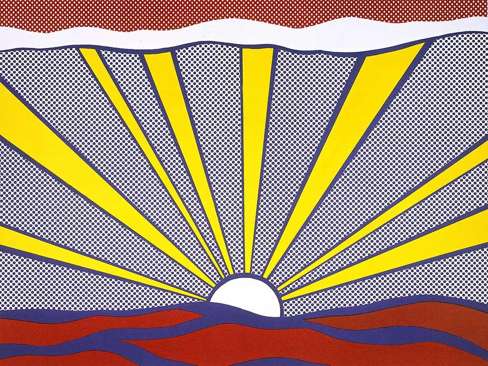 Roy Lichtenstein's well-known work Sunrise will be on display at the Skirball's Pop for the People exhibition. Image copyright Estate of Roy Lichtenstein, c/o the Skirball Cultural Center and the Estate of Roy Lichtenstein