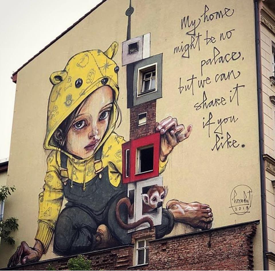 Berlin artist HERAKUT, whose mural is seen here, will be participating in this year's Wide Open Walls Festival. Image c/o Wide Open Walls' Facebook.