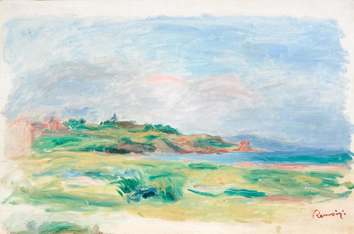 Renoir's Golfe, mer, falaises verts, which was stolen last week. Image c/o Wikimedia Commons.