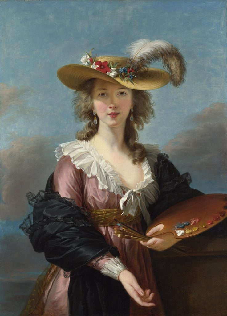 Self-Portrait in a Straw Hat by Élisabeth Louise Vigée Le Brun, c. 1782. Image c/o Wikimedia Commons.