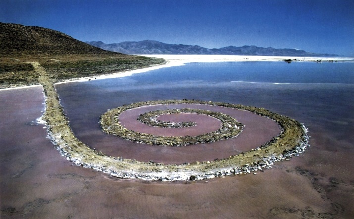 Robert Smithson's seminal work Spiral Jetty, featured in our new fifth-grade Environmental Art unit. Image c/o the Khan Academy