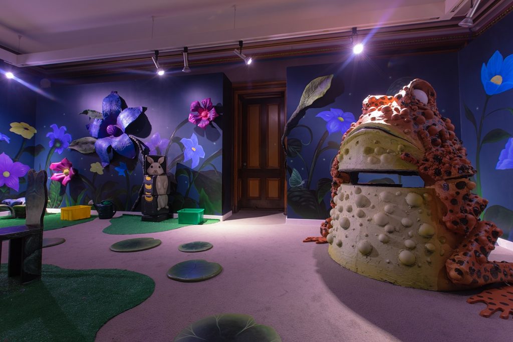 Molly Devlin and S. V. Williams' Toadtopia Art Spot at the Crocker Art Museum, open through August 25, 2019. Image c/o the Crocker's website.