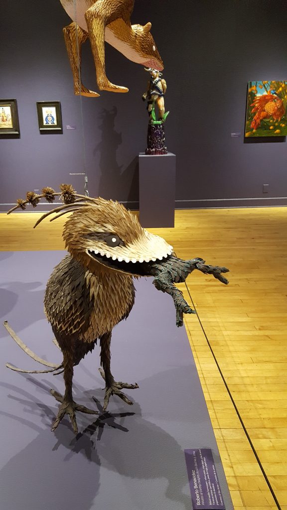 Benavidez's Piñatas of Earthly Delights: Bosch Bird No. 3 on display at the Riverside Art Museum. 