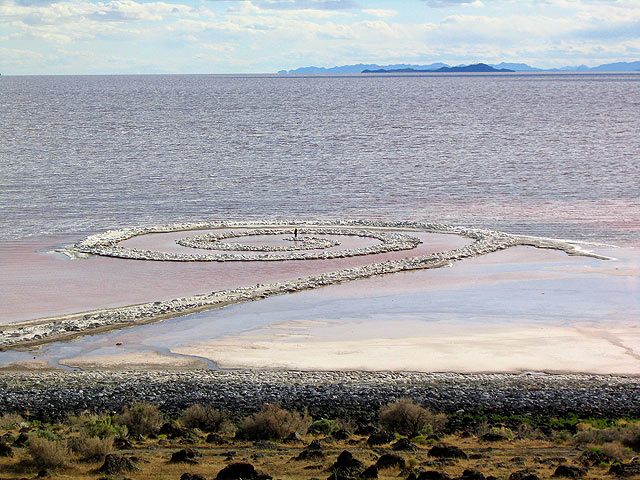 Spiral Jetty when the lake's water levels are high. Image c/o Wikimedia