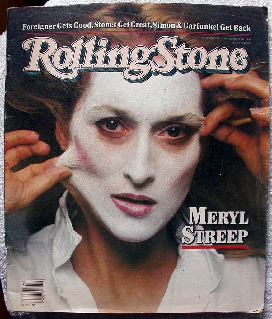 Meryl Streep's Rolling Stone 1981 cover shot by Annie Leibovitz. Image c/o Pinterest.